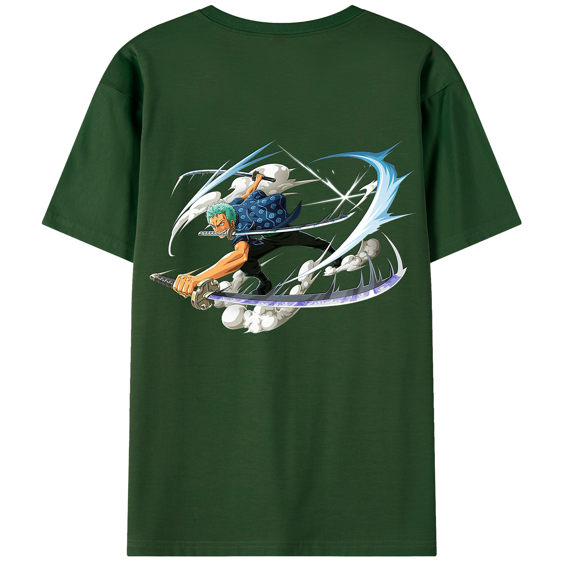 ワンピース ロロノア・ゾロ ONE PIECE Roronoa Zoro 綿100％半袖Tシャツ（背面プリント）